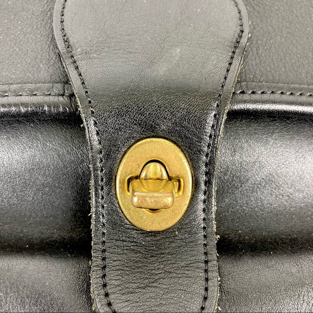 Coach Black Leather Messenger Bag with Gold Hardware - Picture 3 of 9